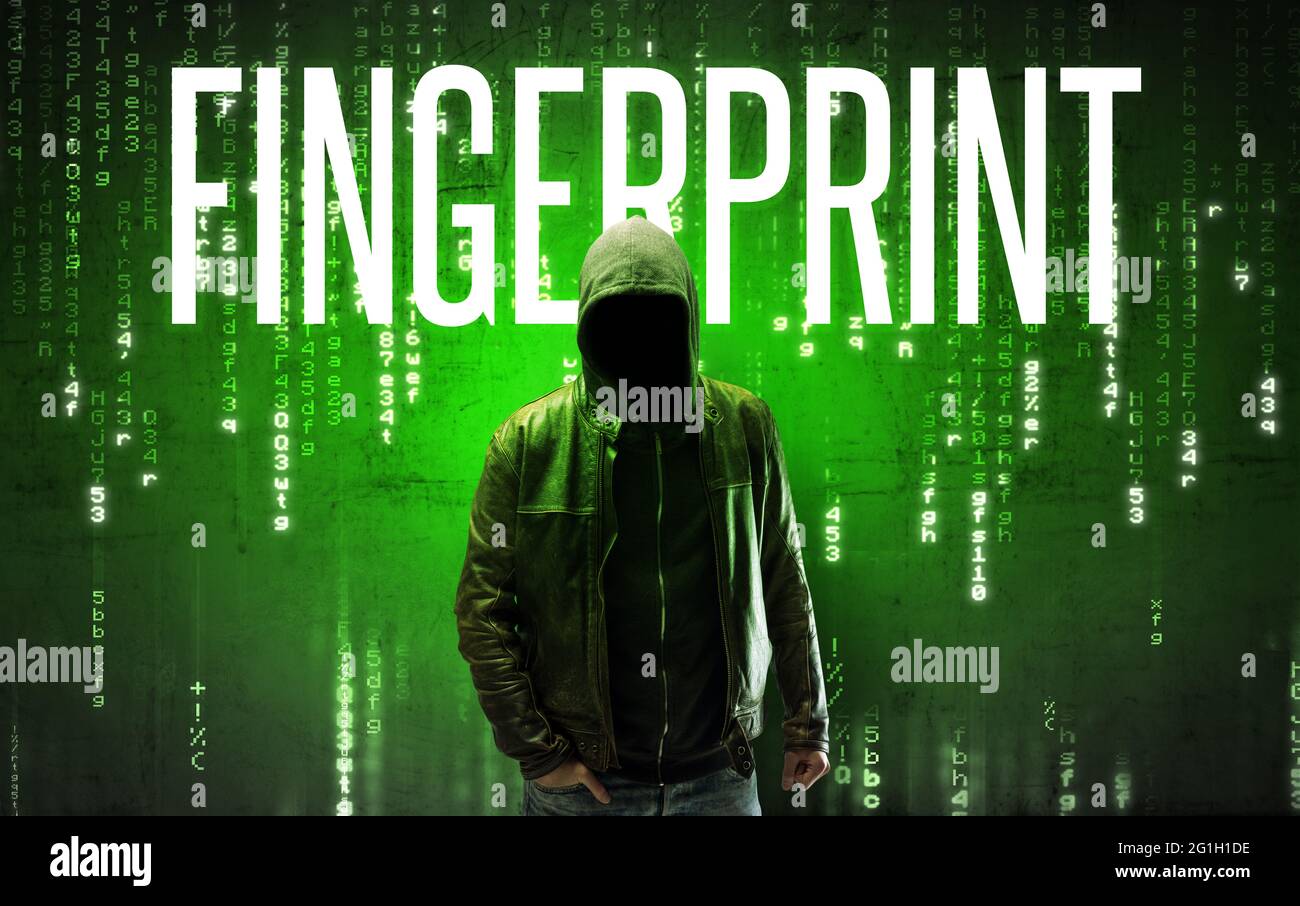 Hacker sans visage avec concept d'inscription Banque D'Images