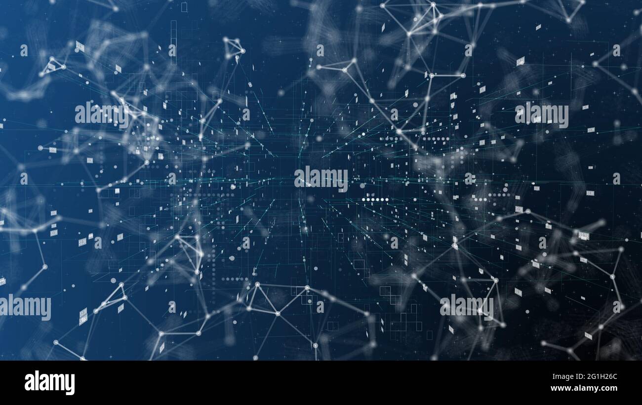 big data complexe et connexion mondiale, illustration abstraite de la matrice internet et big data Banque D'Images