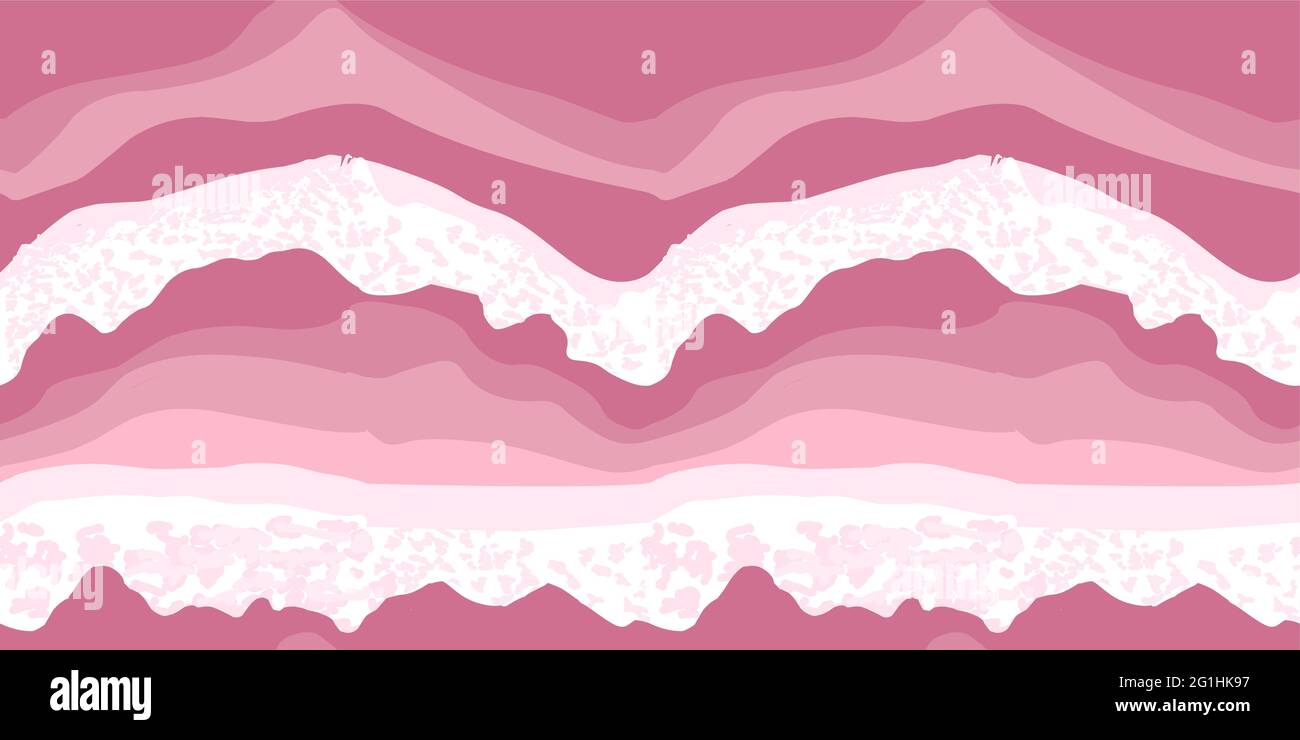 Motif original de vagues d'été. Océan, mer. Motif mousse de mer. Motif océan sans coutures. Tissu et tissu d'été. Rose tendance. Illustration de Vecteur