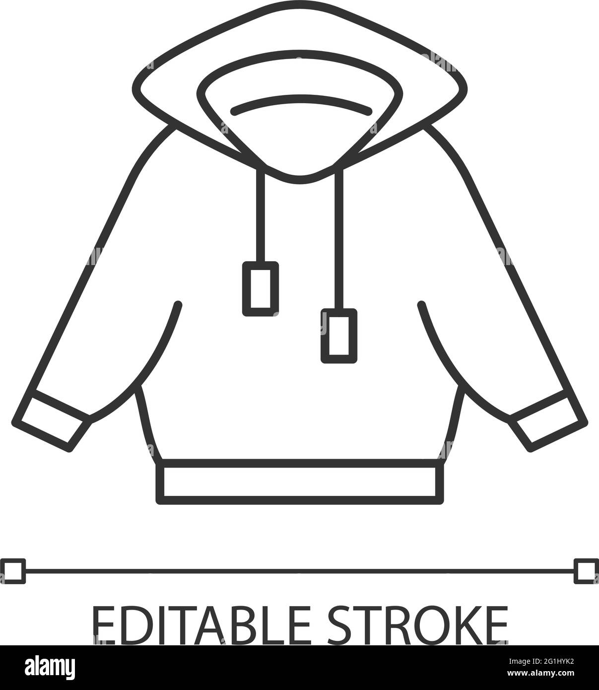 Tenue à la maison avec veste à capuche à l'icône linéaire Illustration de Vecteur