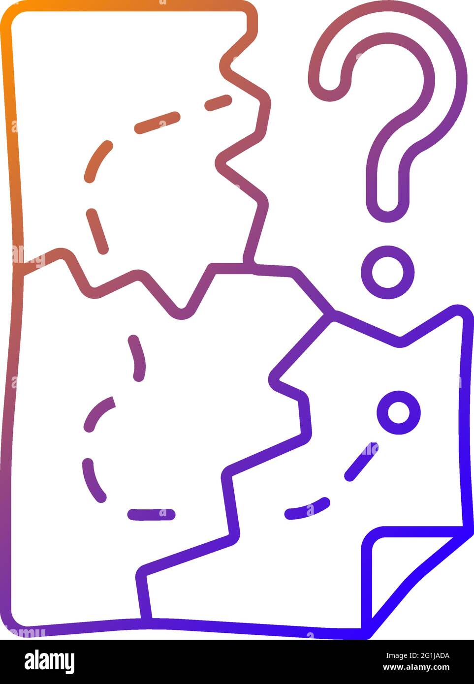 Icône de vecteur linéaire de dégradé de pièces de carte Illustration de Vecteur