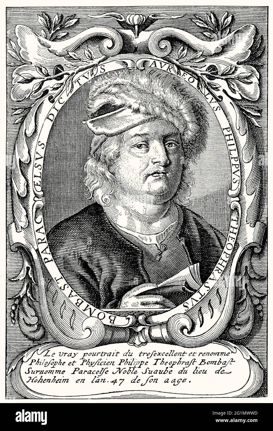 Philippus Theophrastus Aureolus grandilost von Hohenheim ou Paracelsus, 1493 - 1541, alchimiste suisse, astrologue Banque D'Images