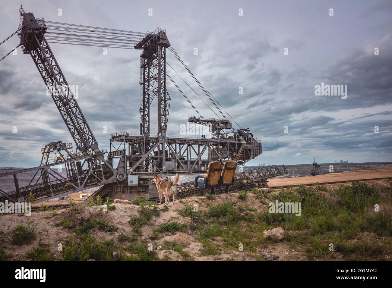 Pelle à lignite dans la mine d'opencast de Hambach près de la forêt de Hambache Mai 2021 Banque D'Images