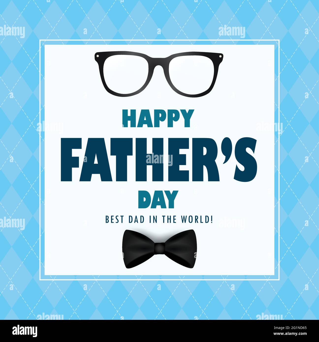 Arrière-plan vecteur de jour de père heureux avec lunettes et noeud papillon. Vœux des pères. Illustration de Vecteur