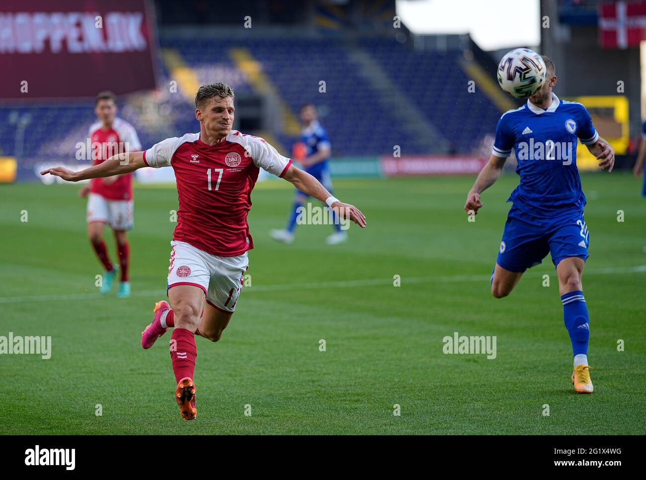 6 juin 2021 : Jens Stryger Larsen au Danemark contre la Bosnie-Herzégovine sur le stade Broendby, Copenhague, Danemark. Kim Price/(photo de Kim Price/CSM/Sipa USA) Banque D'Images