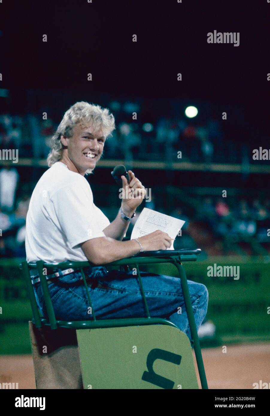 Joueur de tennis suédois Kent Carlsson, French Open 1988 Banque D'Images