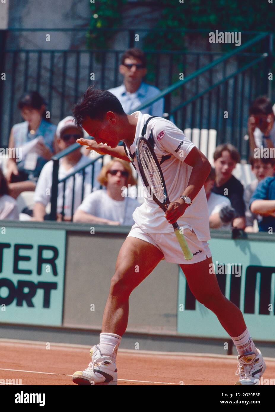 Joueur américain de tennis Michael Chang, Roland Garros, France 1991 Banque D'Images