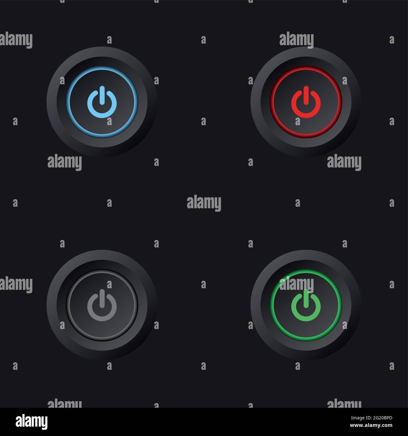 Bouton d'activation/désactivation - motif vectoriel sombre Illustration de Vecteur