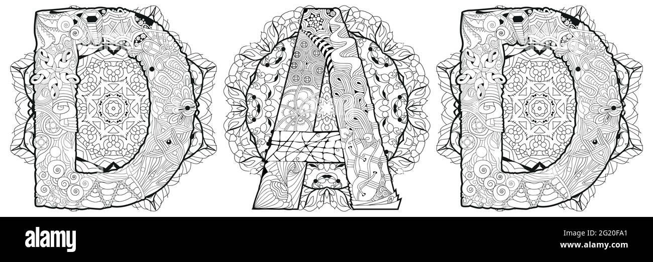 Décoration artistique peinte à la main. Illustration mot DAD avec mandalas pour t-shirt design, tatouage et autres décorations Illustration de Vecteur