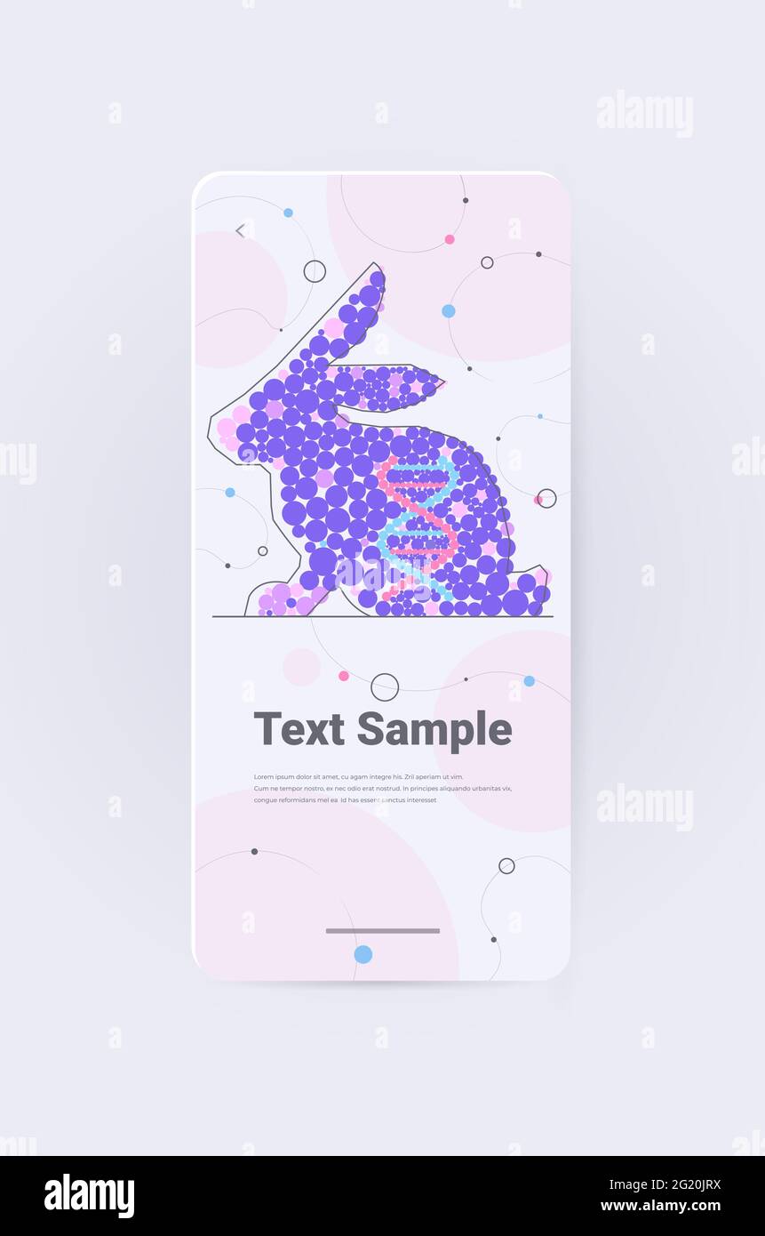 ADN de lapins animaux génétiquement modifiés génie génétique concept de recherche biologique vertical Illustration de Vecteur