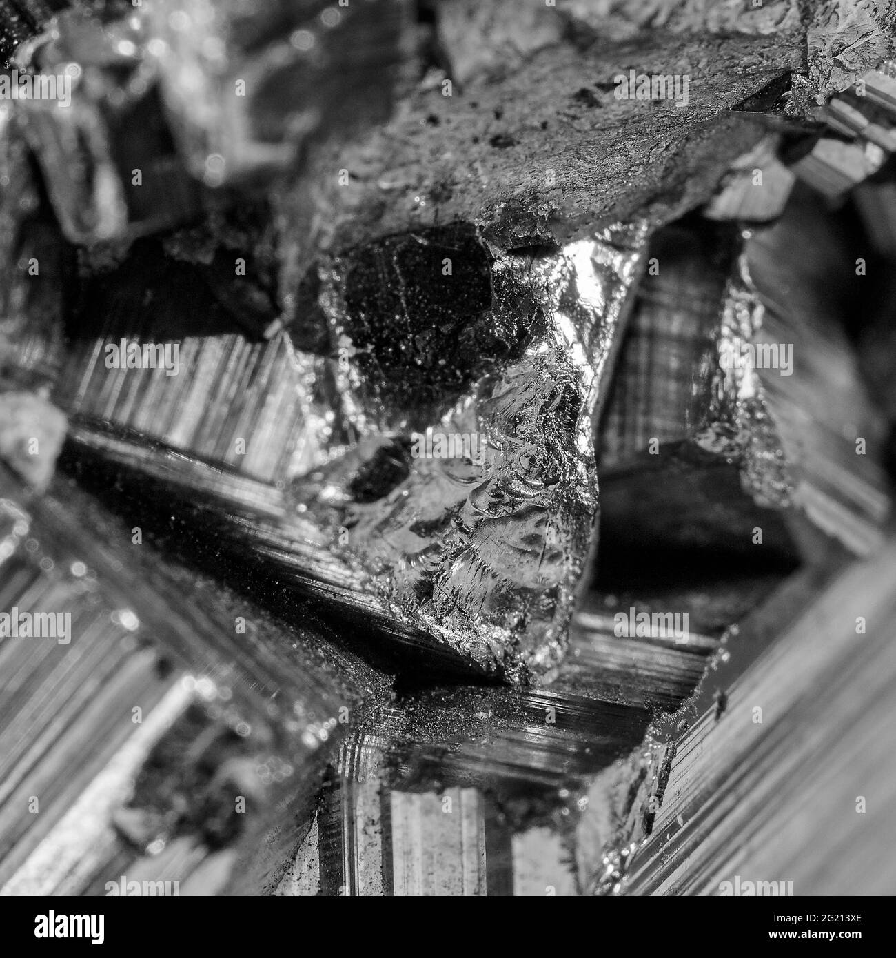 Détail d'un minéral de pyrite Banque D'Images