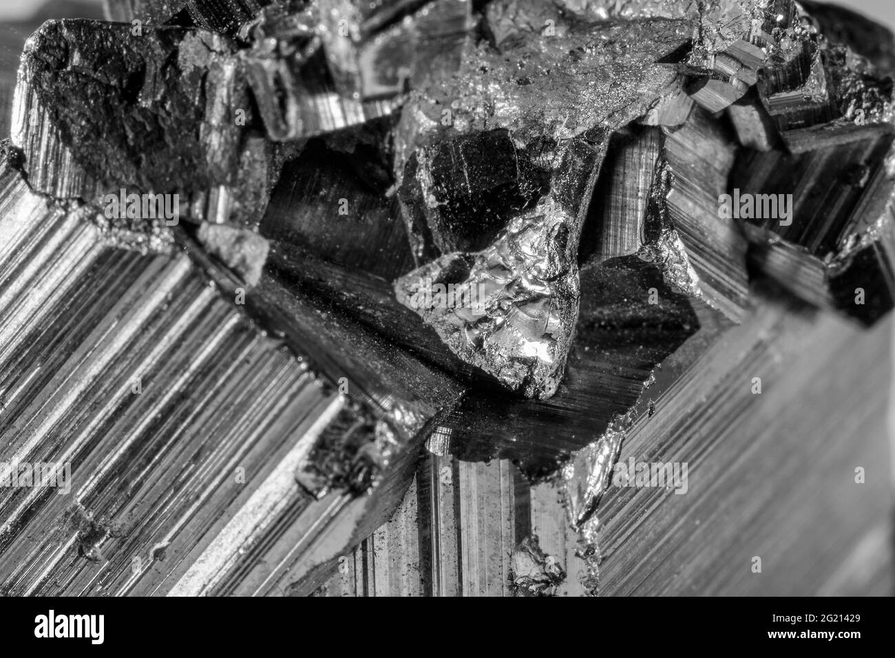 Détail d'un minéral de pyrite Banque D'Images