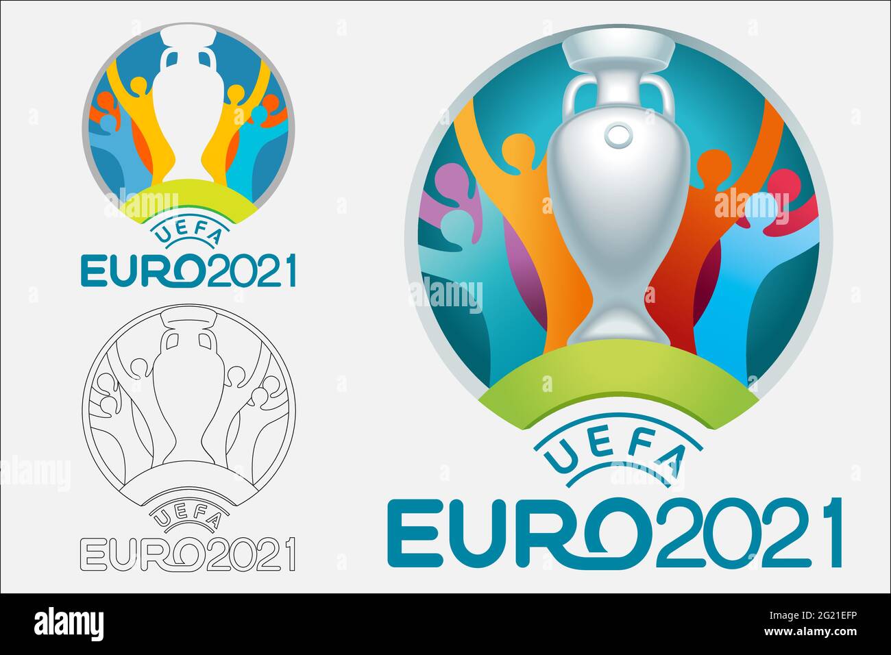 JEU de logo DE l'UEFA EUROPEAN Championship DE L'EURO 2020. Illustration de Vecteur