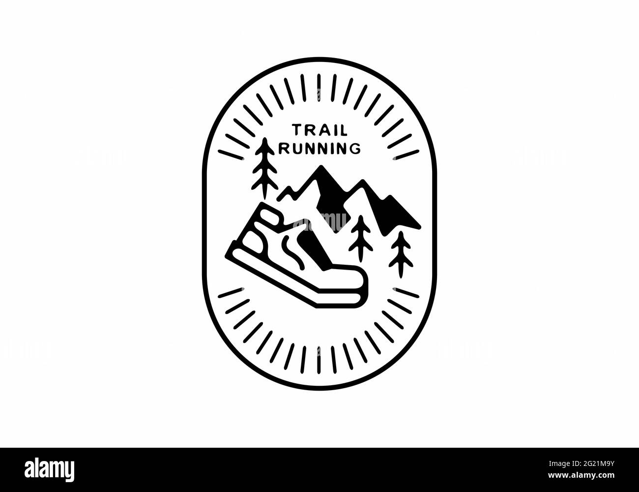 Badge Trail running Line art Illustration de Vecteur