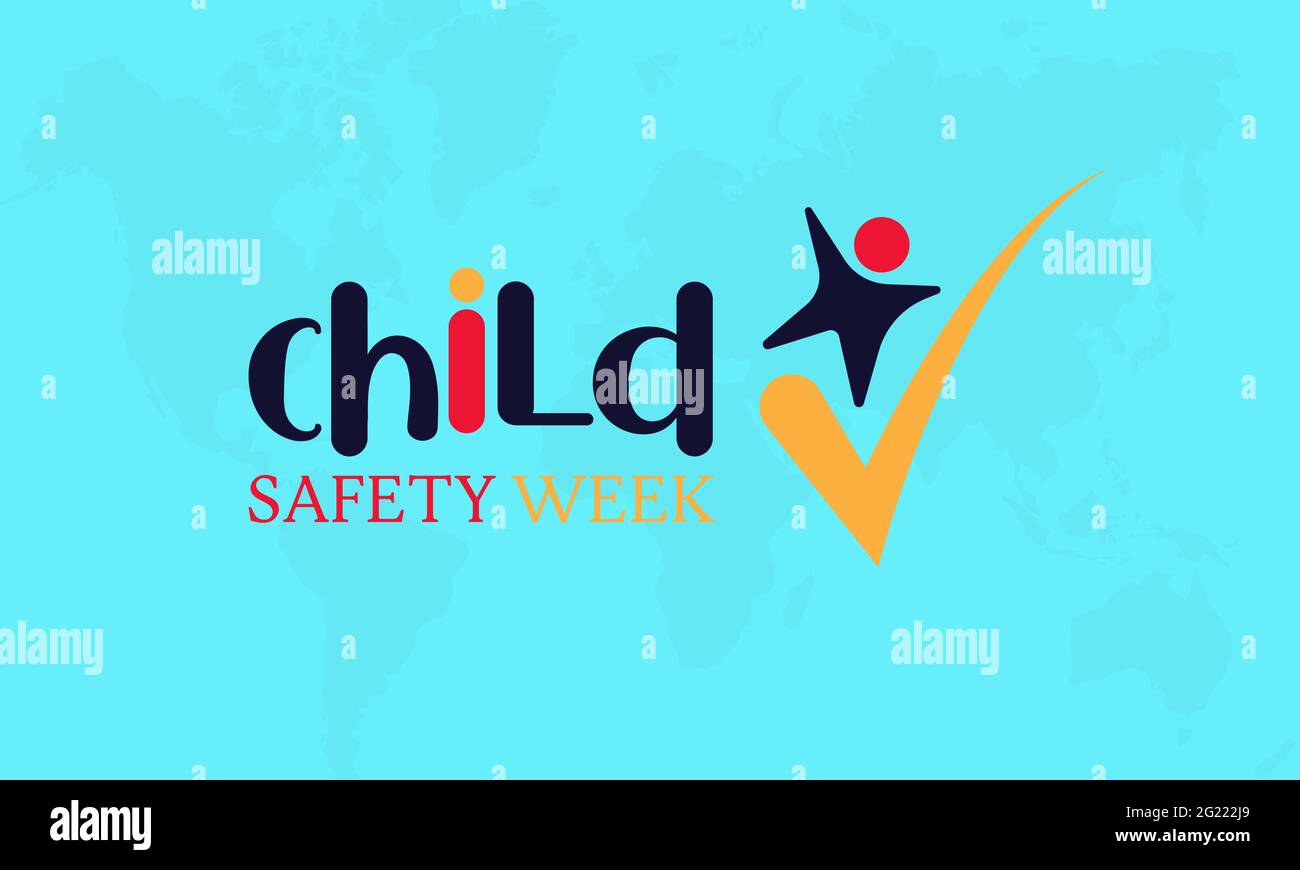 Concept du mois de sensibilisation à la semaine de la sécurité des enfants observé chaque mois de juin. Modèle de sécurité des enfants pour les antécédents, les bannières, les affiches et la campagne de sensibilisation aux cartes. Illustration de Vecteur