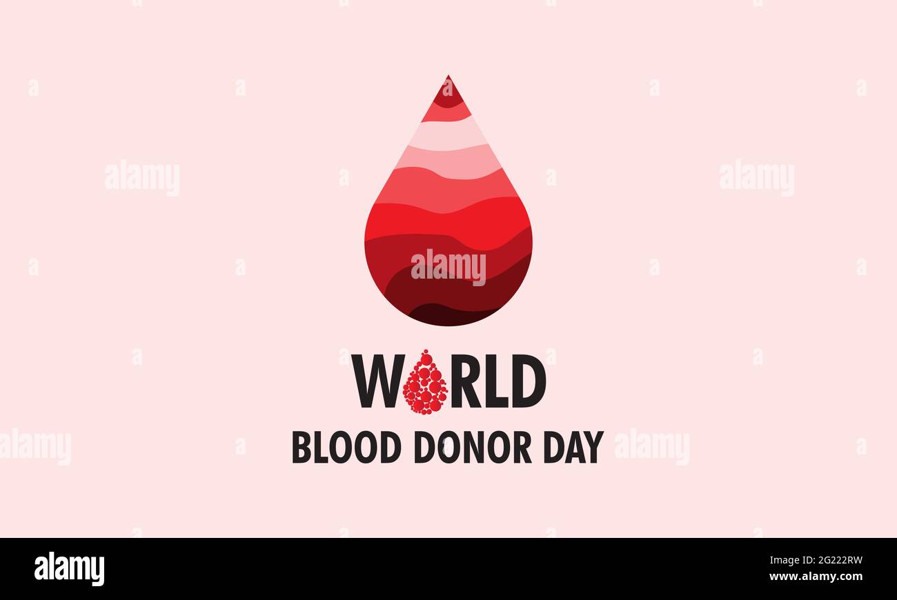 Journée mondiale du don de sang prévention et sensibilisation médicales vecteur fond, bannière, affiche, carte observée chaque année en juin. Illustration de Vecteur