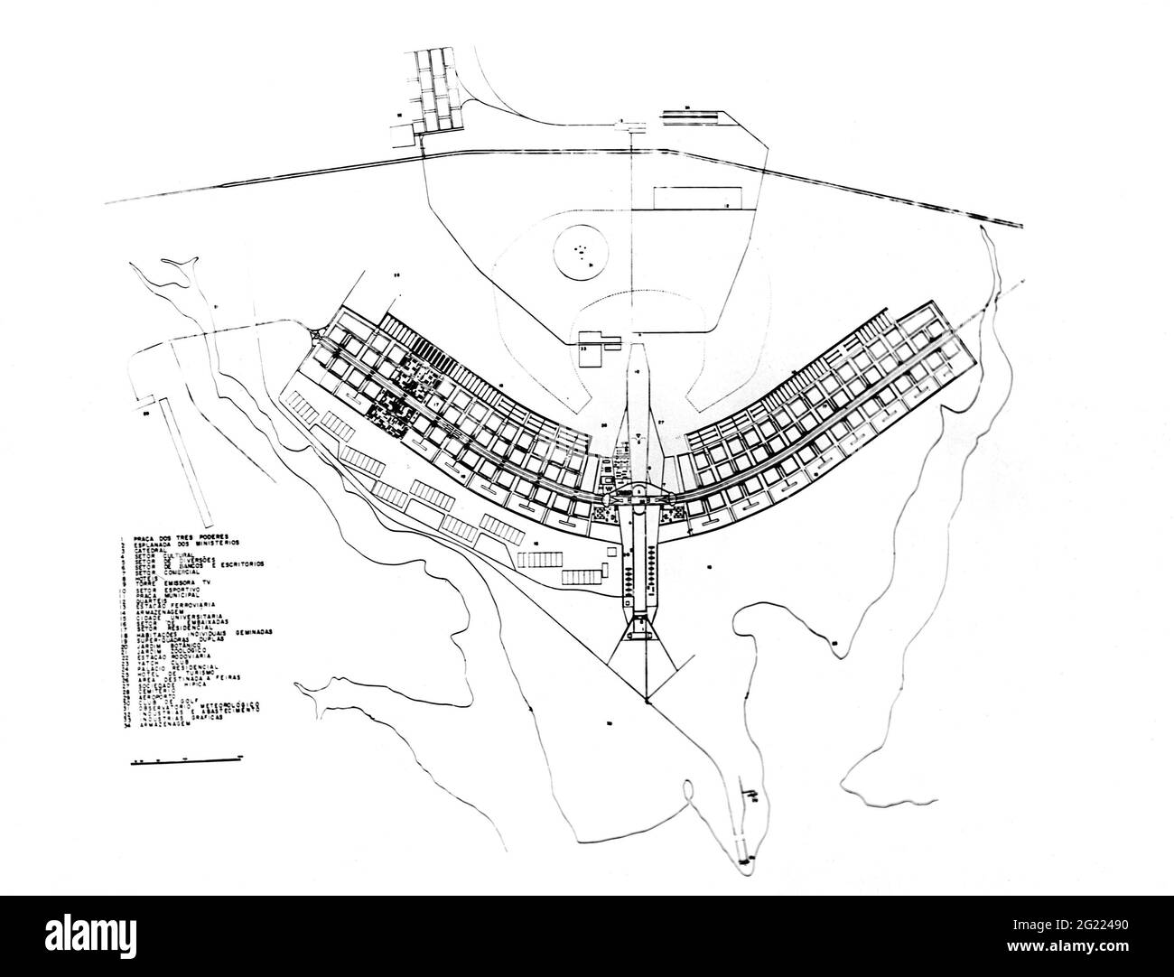 Géographie/voyage, Brésil, Brasilia, plan du bâtiment, 1956-1960, INFO-AUTORISATION-DROITS-SUPPLÉMENTAIRES-NON-DISPONIBLE Banque D'Images