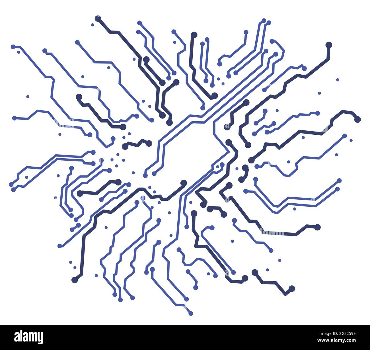 Carte mère Silhouette pour la conception du site INFORMATIQUE de l'entreprise. Carte électronique. Technologie de matériel informatique électronique isolée sur blanc Illustration de Vecteur