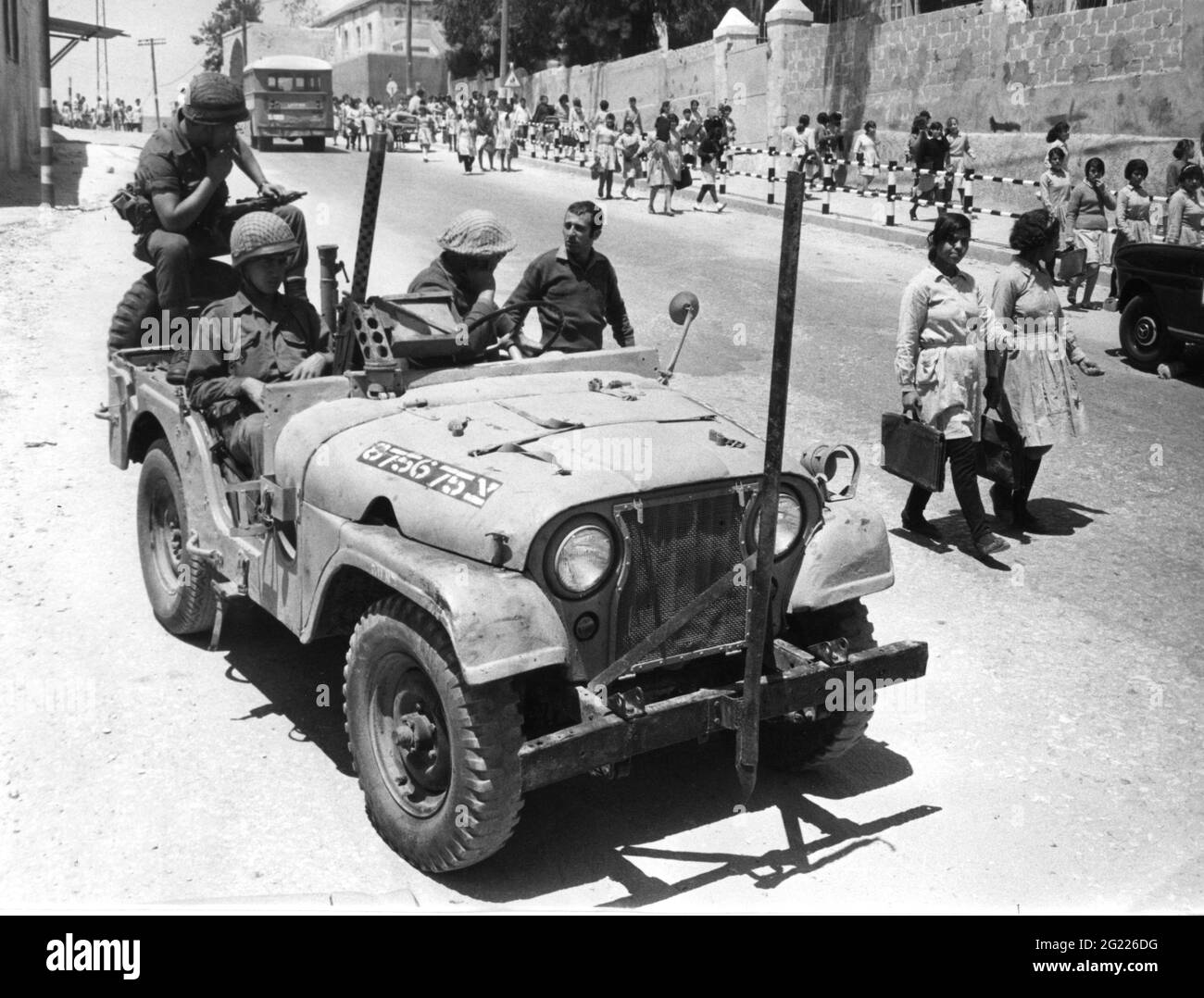Militaire, Israël, armée, garde mobile à Gaza, 26.4.1969, INFO-AUTORISATION-DROITS-SUPPLÉMENTAIRES-NON-DISPONIBLE Banque D'Images