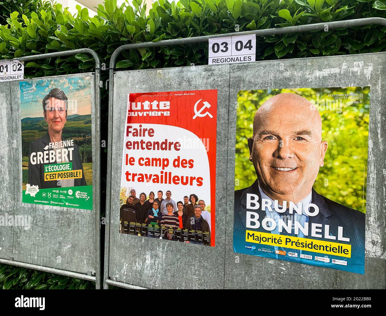 Élections régionales dans la région DE L'AURA, Bron, France Banque D'Images