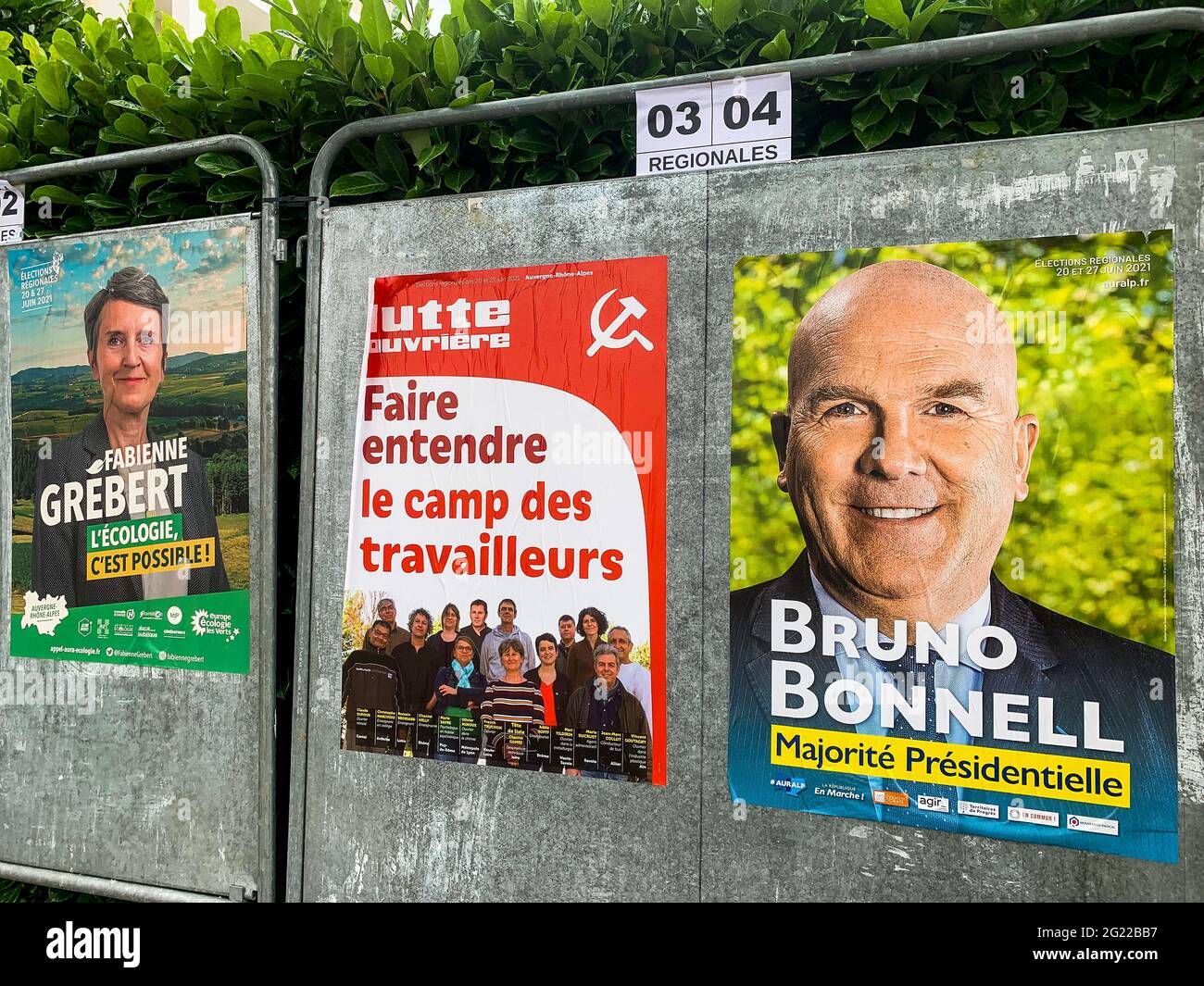 Élections régionales dans la région DE L'AURA, Bron, France Banque D'Images