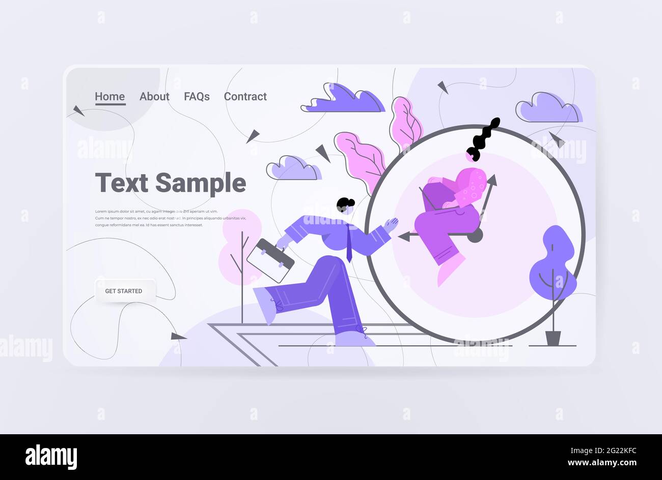 les hommes d'affaires se précipitent sur le travail trop travaillé les gens d'affaires délai planification de gestion du temps Illustration de Vecteur