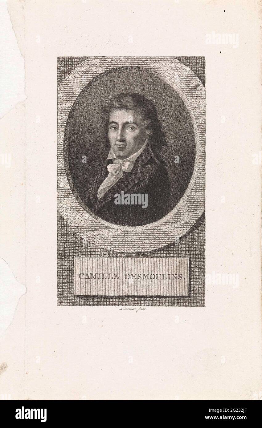 Portrait de l'écrivain et homme politique français Camille Desmoulins. Banque D'Images