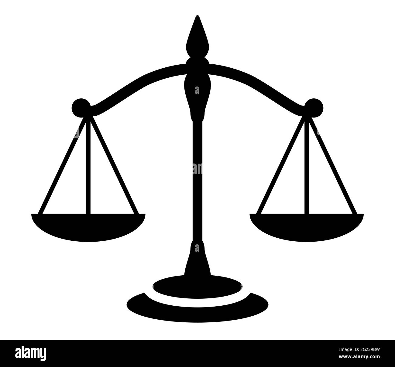 Met à l'échelle l'icône de vecteur pour le symbole noir de justice et d'équilibre Illustration de Vecteur