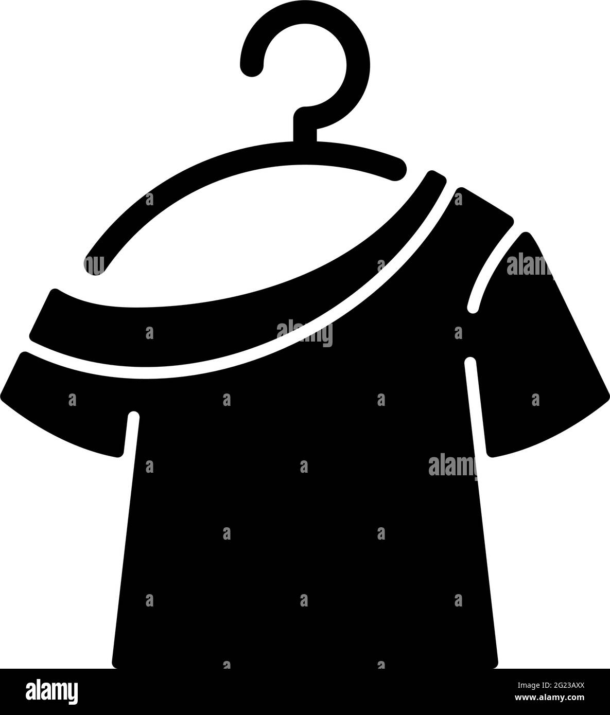Un t-shirt à l'épaule, un symbole de glyphe noir Illustration de Vecteur
