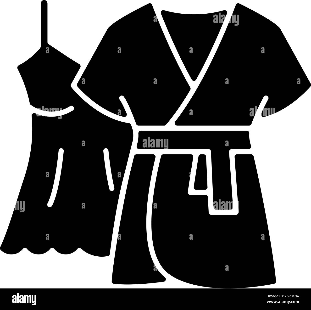 Mini robe avec robe de robe de l'icône de glyphe noir Illustration de Vecteur