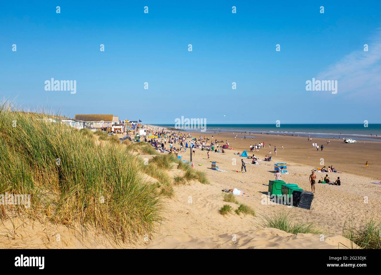 Plage de Camber Sands dans l'est du Sussex, Angleterre, Royaume-Uni Banque D'Images