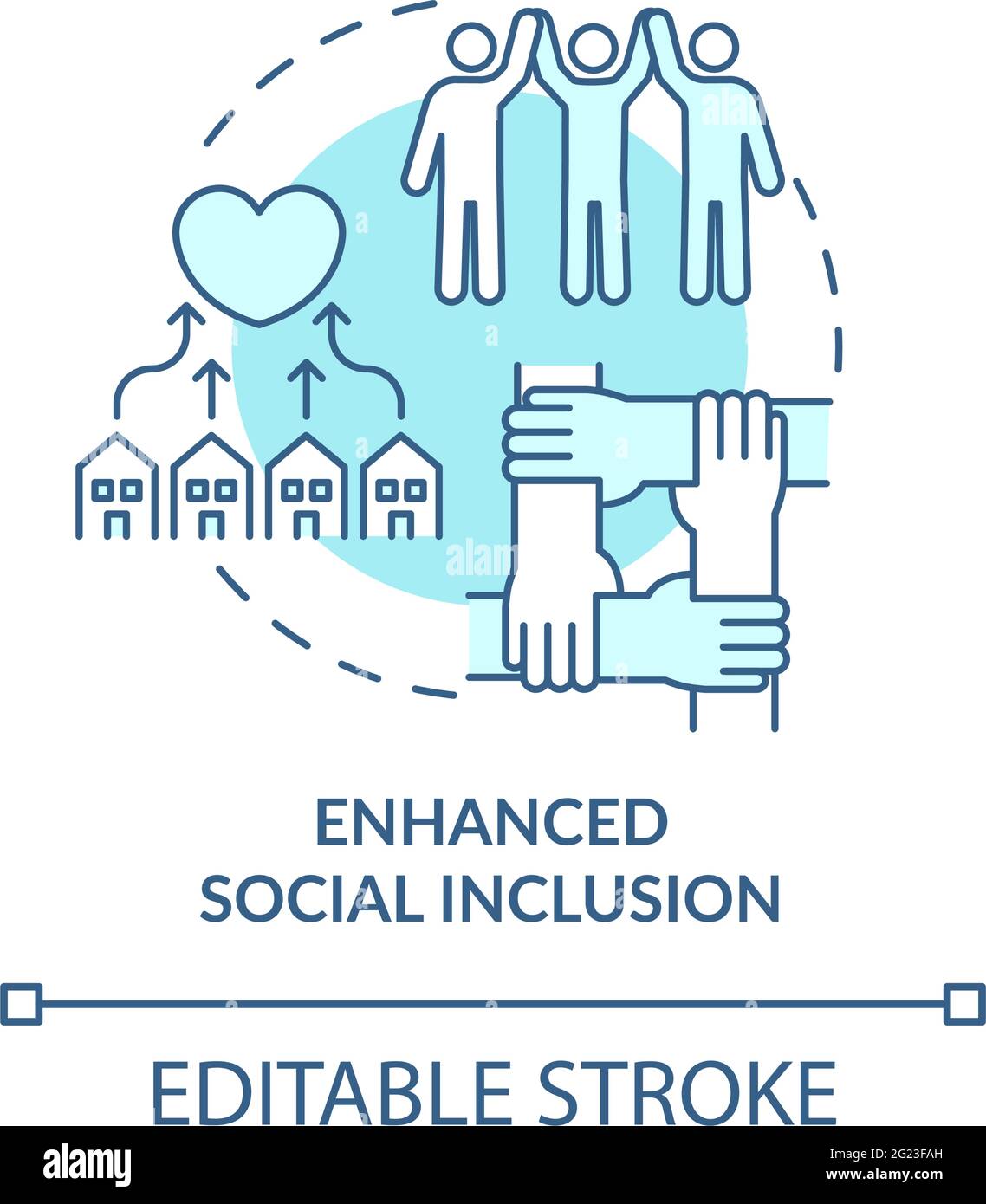 Icône de concept d'inclusion sociale améliorée Illustration de Vecteur
