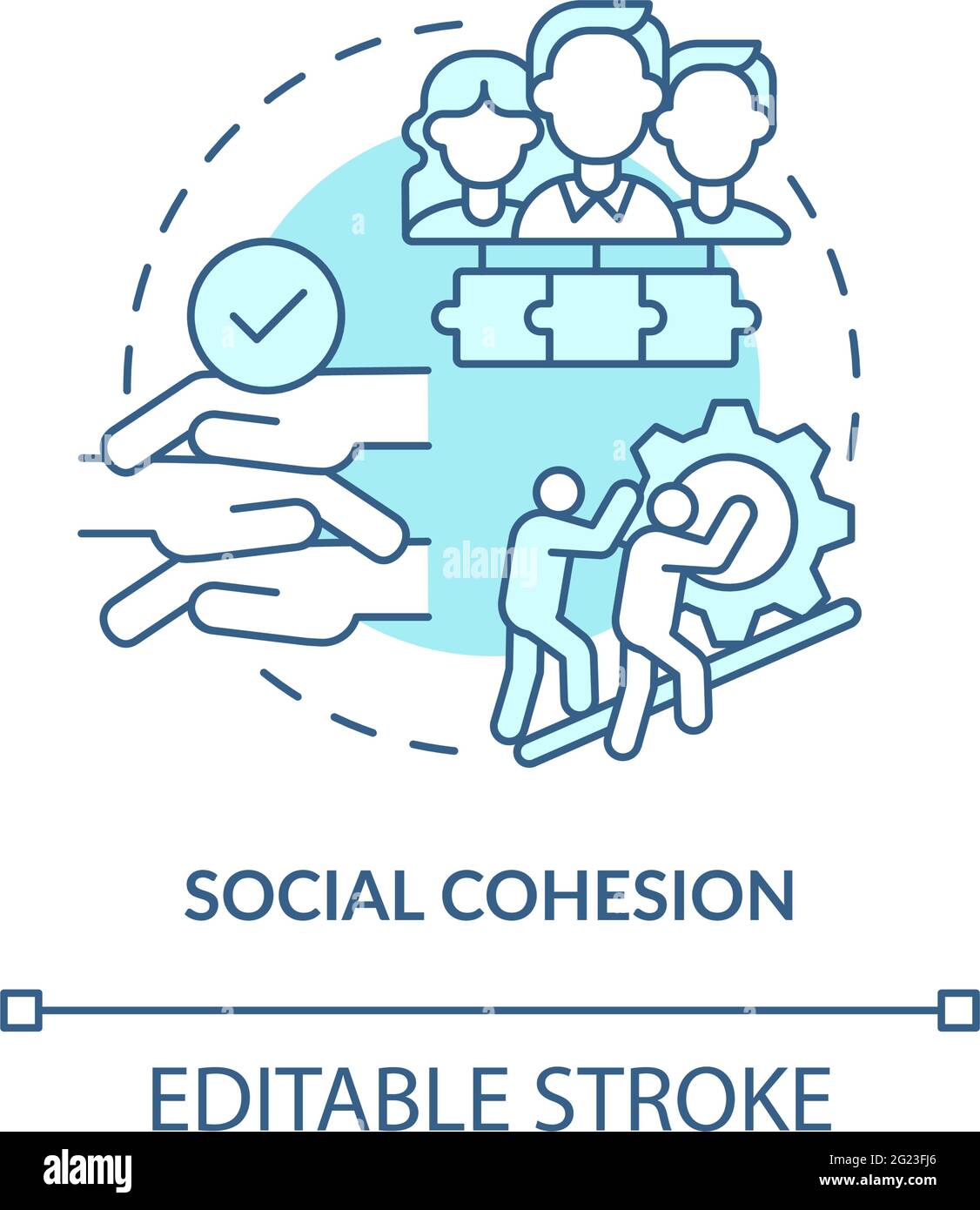 Icône du concept de cohésion sociale Illustration de Vecteur