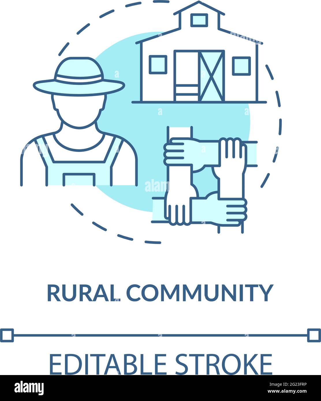 Icône de concept de communauté rurale Illustration de Vecteur
