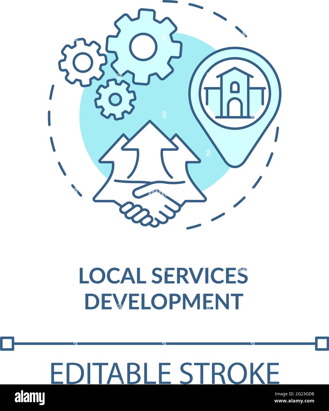 Icône de concept de développement des services locaux Illustration de Vecteur