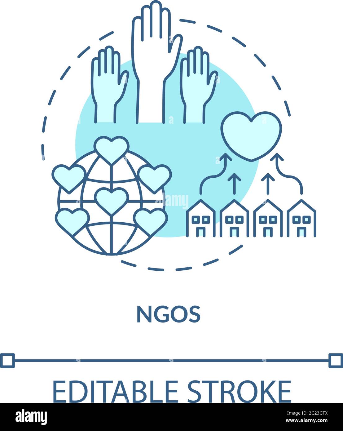 Icône de concept ONG Illustration de Vecteur