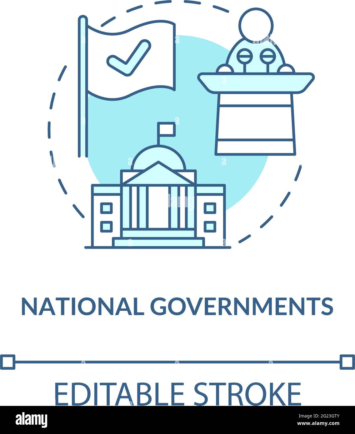 Icône du concept des gouvernements nationaux Illustration de Vecteur