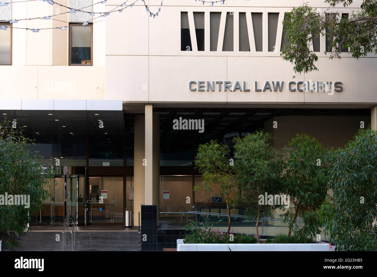 Extérieur des tribunaux centraux de Perth. Banque D'Images
