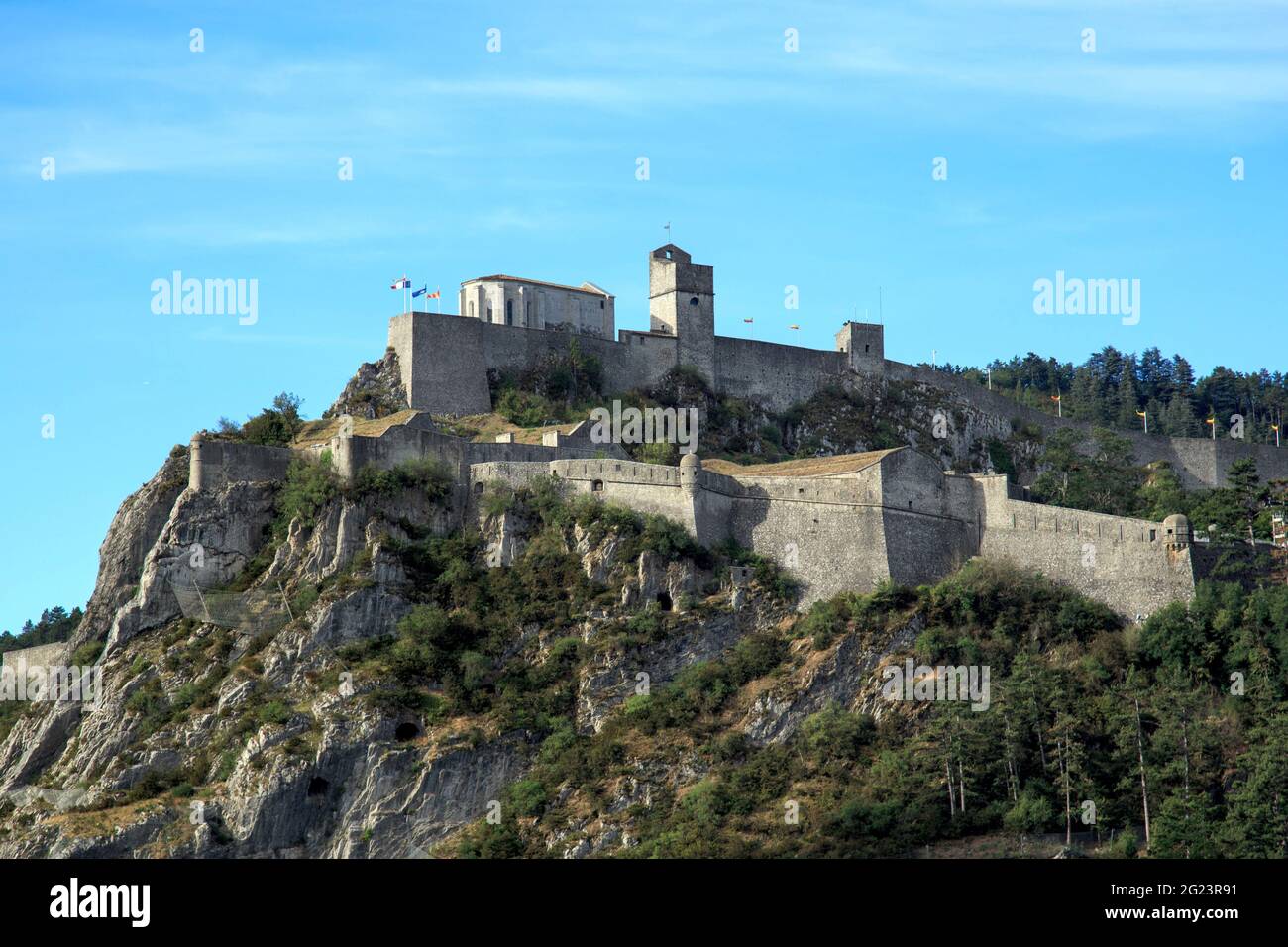 Sisteron (sud-est de la France) : la citadelle, bâtiment classé monument historique national (monument historique français) Banque D'Images