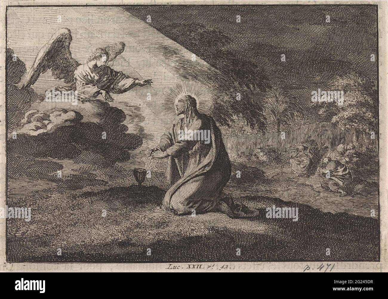 Christ dans la cour de Gethsemane. Banque D'Images
