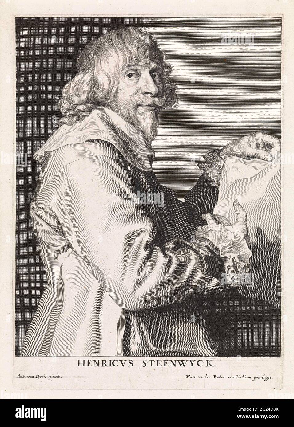 Portrait du peintre Hendrik van Steenwijck (II). Banque D'Images