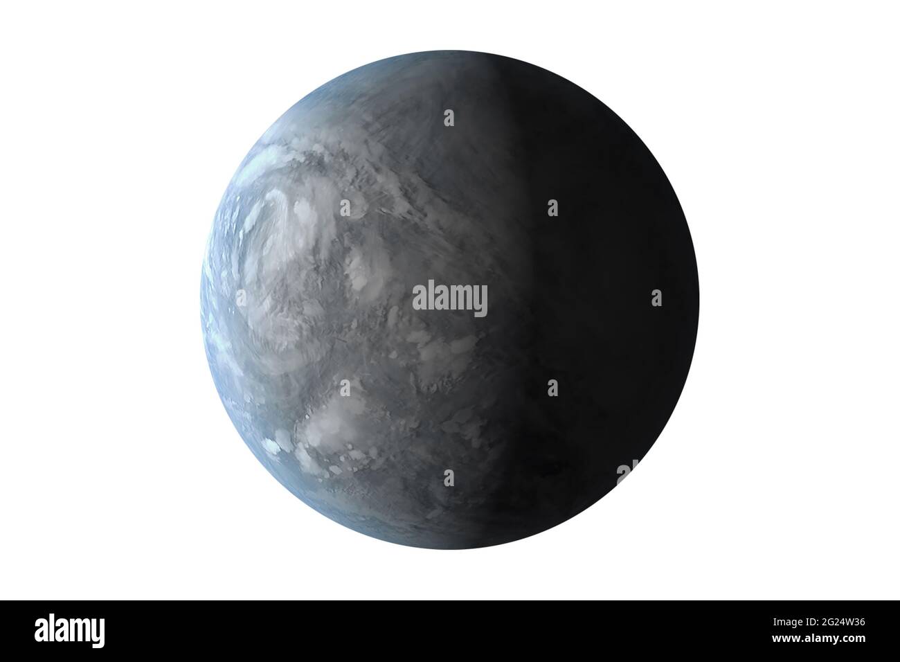 Exoplanète isolée sur fond blanc. Des éléments de cette image ont été fournis par la NASA. Photo de haute qualité Banque D'Images