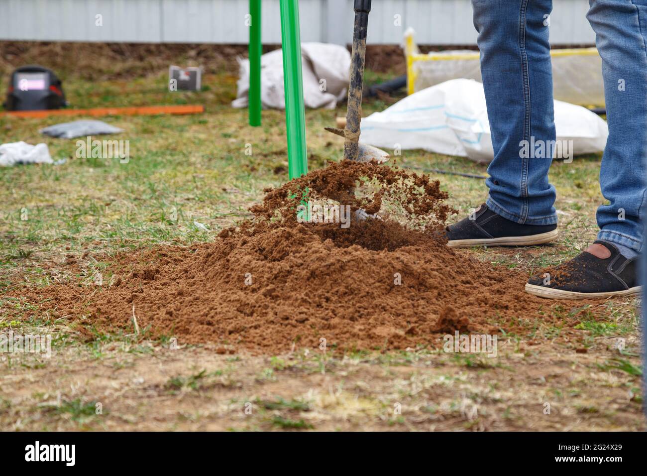 Photo du foret à fer sur le sol Banque D'Images