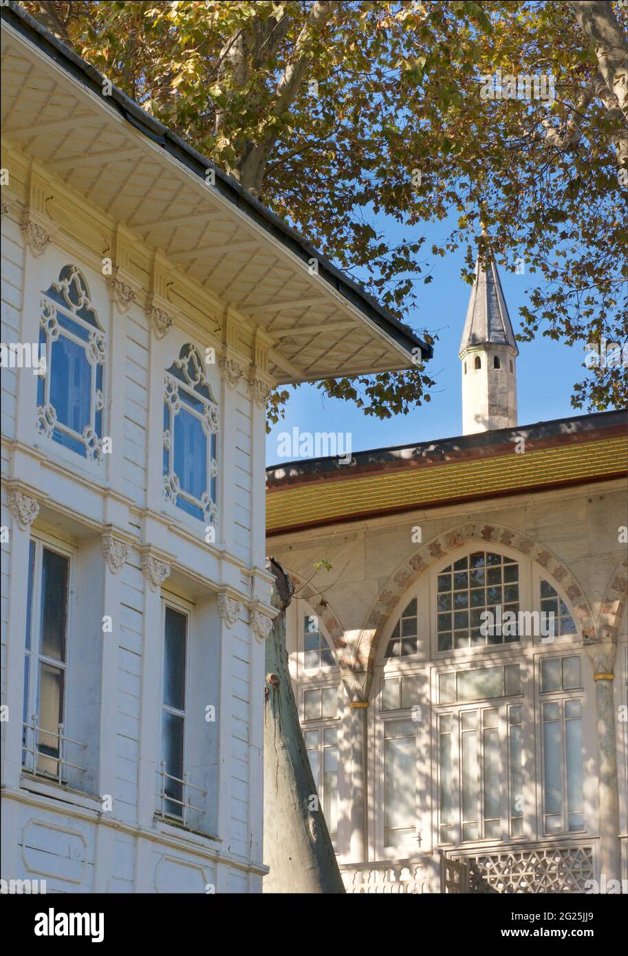 Extérieur du kiosque de Bagdad (à droite), Palais de Topkapi, Istanbul. Turquie Banque D'Images