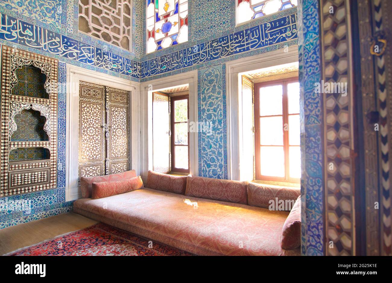 Intérieur orné du kiosque de Bagdad, Palais de Topkapi, Istanbul, Turquie Banque D'Images