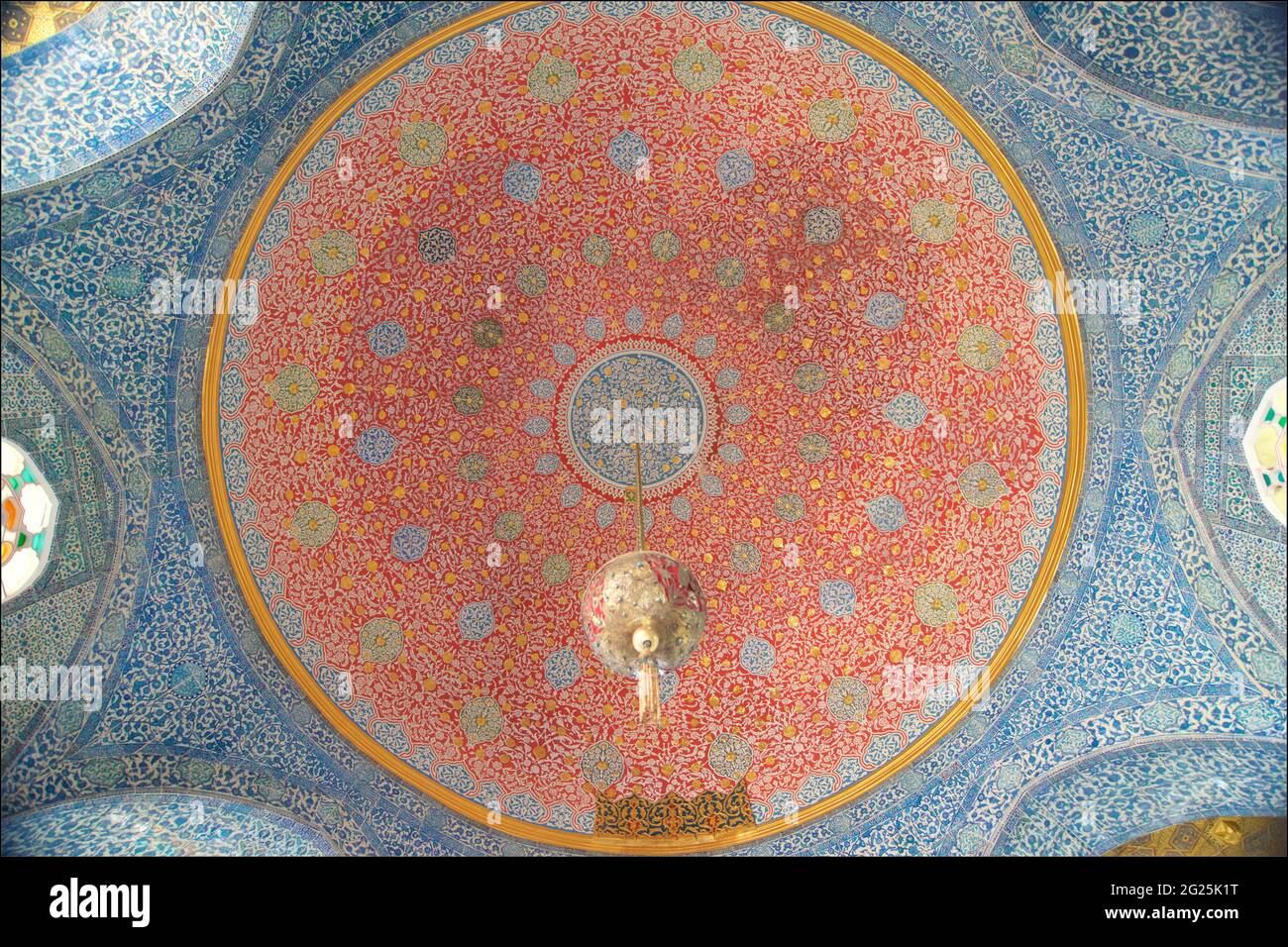 Le dôme au plafond orné du kiosque de Bagdad, Palais de Topkapi, Istanbul, Turquie Banque D'Images