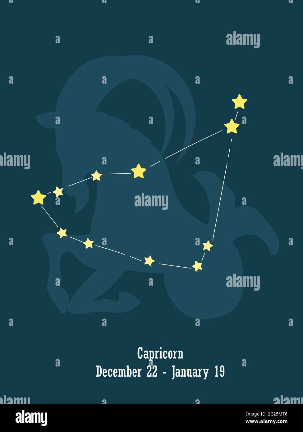 Capricorne. Motif signe de zodiaque. Motif zodiaque avec grille en étoile. Motif Capricorne abstrait. Illustrations graphiques vectorielles des signes de l'horoscope. Signes du zodiaque. Illustration de Vecteur