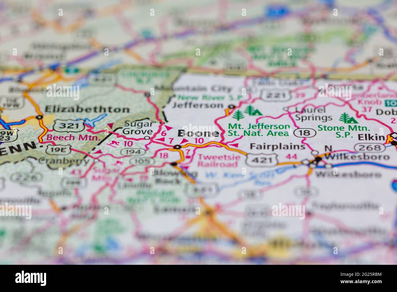 Carte de la caroline du nord boone Banque de photographies et d’images