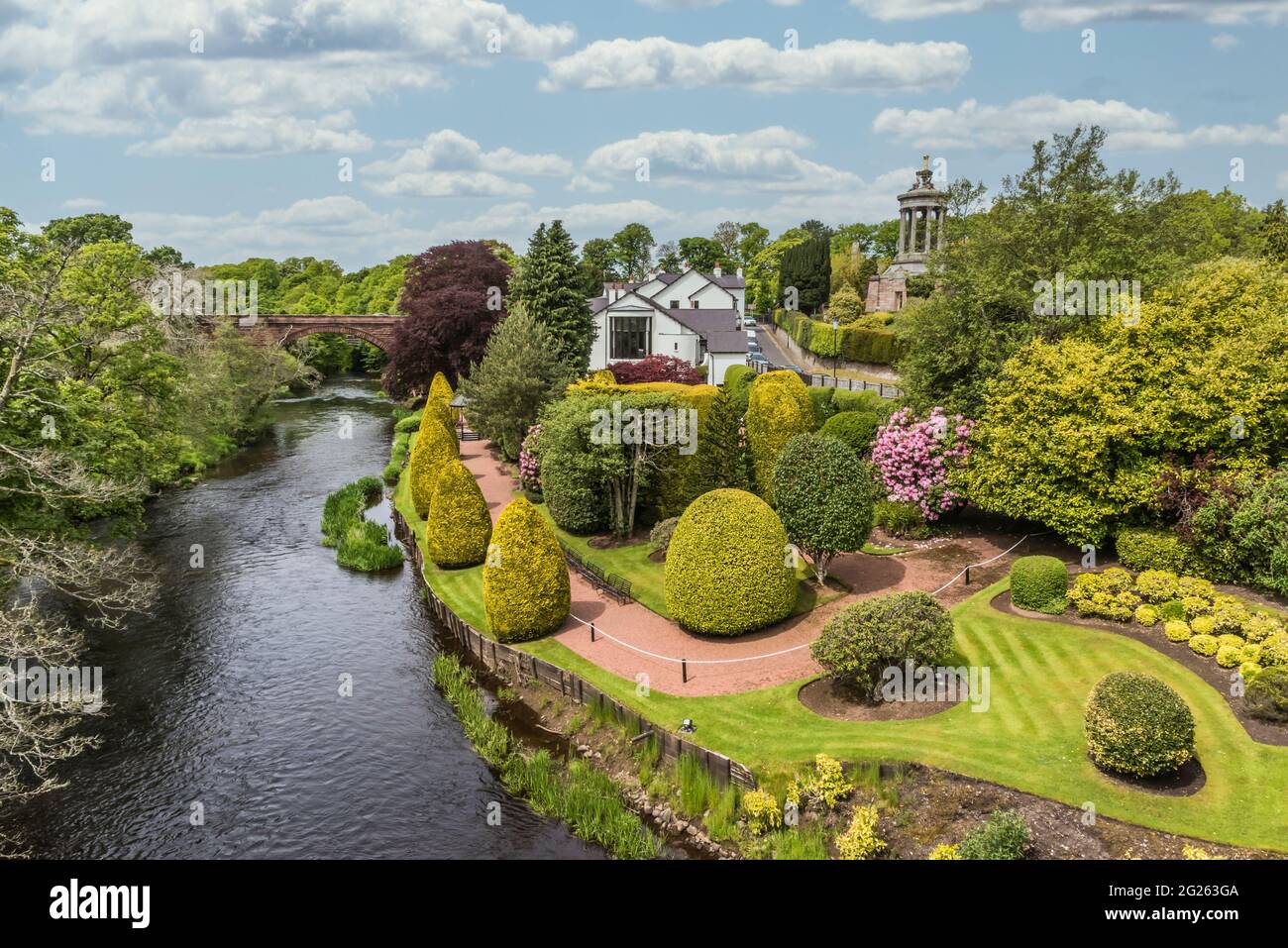 Écosse. Les jardins commémoratifs de Robert Burns à Alloway, dans le Ayrshire, en Écosse, dédiés au célèbre poète et auteur Banque D'Images