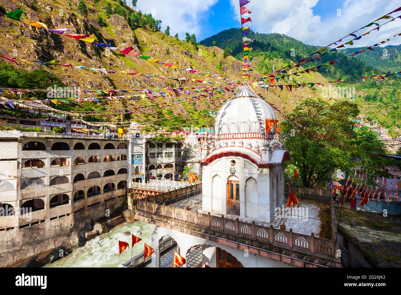 Gurudwara Shri Manikaran Sahib est une gurnaine sikh dans l'État de Manikaran, dans l'État de l'Himachal Pradesh en Inde Banque D'Images